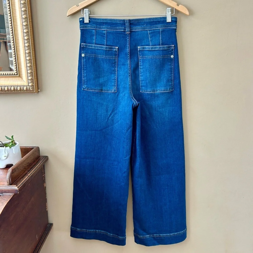 Anthropologie Pilcro Skipper Colette Wide Leg Crop Jeans High Rise Size 28 NWT - Picture 5 of 12
